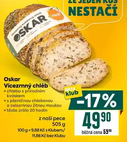 Billa Vícezrnný kváskový chléb OSKAR 500 g nabídka