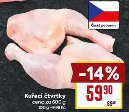 Billa Kuřecí čtvrtky cena za 600 g nabídka