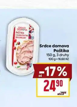 Billa Srdce domova Paštika 150 g, 3 druhy nabídka