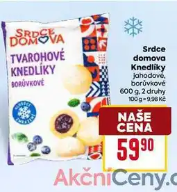 Billa Srdce domova Knedlíky jahodové, borůvkové 600 g, 2 druhy nabídka