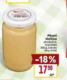 Billa Pikant Hořčice plnotučná, kremžská 350 g nabídka