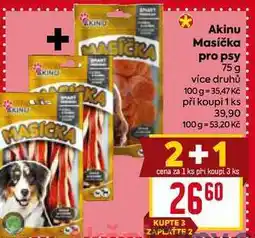 Billa Akinu Masička pro psy 75 g více druhů nabídka