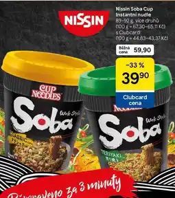 Tesco Nissin Soba Cup Instantní nudle, 89-92 g nabídka