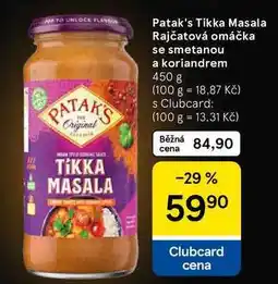 Tesco Patak's Tikka Masala Rajčatová omáčka se smetanou a koriandrem, 450 g nabídka