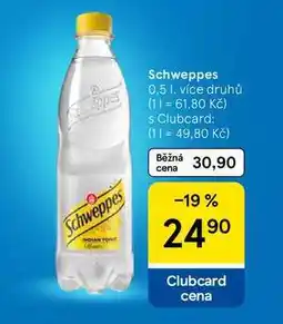 Tesco Schweppes, 0.5 l, více druhů nabídka