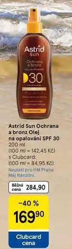 Tesco Astrid Sun Ochrana a bronz Olej na opalování SPF 30, 200 ml nabídka