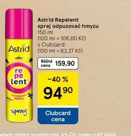 Tesco Astrid Repelent sprej odpuzovač hmyzu, 150 ml nabídka