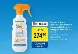 Tesco Garnier Ambre Solaire Kids Sensitive advanced Ochranný sprej pro děti SPF 50+, 270 ml nabídka
