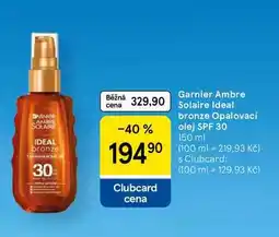 Tesco Garnier Ambre Solaire Ideal bronze Opalovací olej SPF 30, 150 ml nabídka