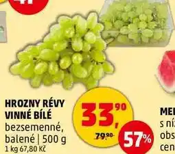 Penny Market HROZNY RÉVY VINNÉ BÍLÉ bezsemenné, balené, 500 g nabídka