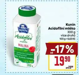 Billa Kunín Acidofilní mléko 300 g nabídka