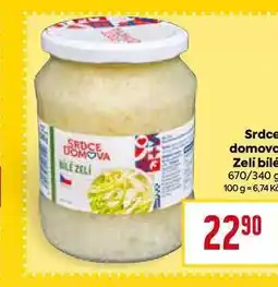 Billa Srdce domovo Zelí bílé 670/340 g 1 nabídka