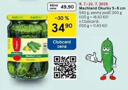 Tesco Machland Okurky 5-8 cm, 540 g. pevný podíl 300 g nabídka