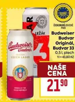 Billa Budweiser Budvar Světlý ležák 0,5 l nabídka