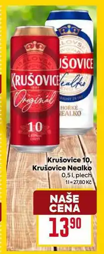 Billa Krušovice 10, Krušovice Nealko 0,5 l plech nabídka