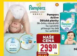 Billa Pampers Active Dětské plenky 38-54 ks, více druhů nabídka