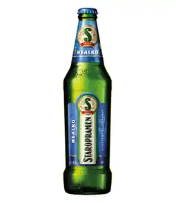 Billa Staropramen Nealko, nealkoholické světlé pivo 0.5l nabídka