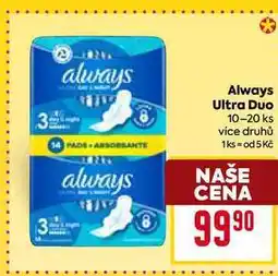 Billa Always Ultra Duo 10-20 ks více druhů nabídka