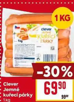 Billa Clever Jemné kuřecí párky 1 kg nabídka
