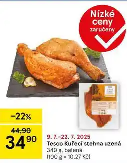 Tesco Tesco Kuřecí stehna uzená, 340 g, balená nabídka