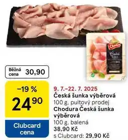 Tesco Česká šunka výběrová, 100 g nabídka