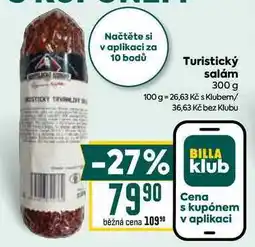 Billa Turistický salám 300 g nabídka
