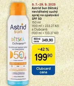 Tesco Astrid Sun Dětský neviditelný suchý sprej na opalování SPF 50, 150 ml nabídka