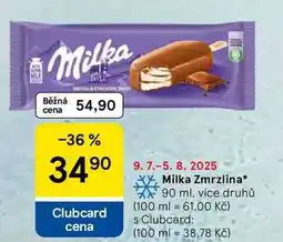 Tesco Milka Zmrzlina, 90 ml, více druhů nabídka