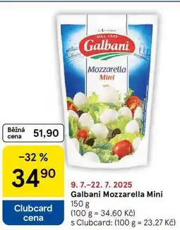 Tesco Galbani Mozzarella Mini, 150 g nabídka