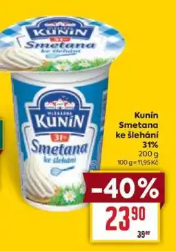 Billa KUNÍN SMETANA KE ŠLEHÁNÍ 31 % nabídka