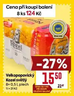 Billa Velkopopovický Kozel světlý nabídka