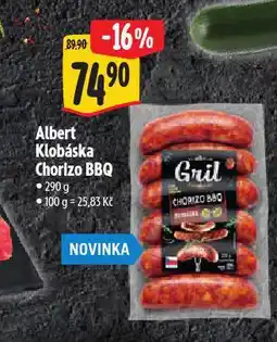 Albert Klobáska chorizo bbq nabídka