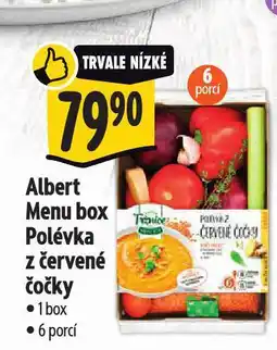 Albert Menu box polévka z červené čočky nabídka