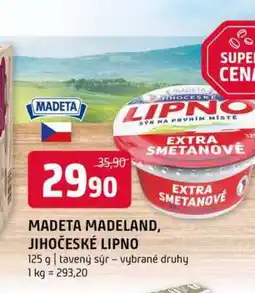 Terno Madeta Jihočeské Lipno tavený sýr 125g, vybrané druhy nabídka