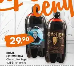 Terno Royal crown cola Classic, No Sugar 1,33l nabídka