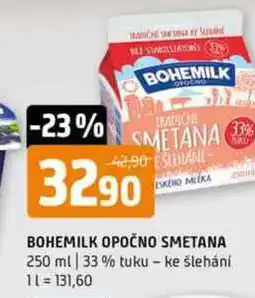 Terno Bohemilk opočno smetana 250 ml 33% tuku nabídka