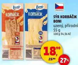 Penny Market SÝR KORBÁČIK BONI uzený, přírodní, 55 g nabídka