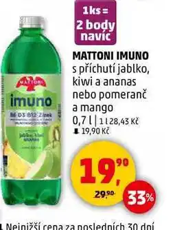 Penny Market MATTONI IMUNO s příchutí jablko, 0,7 l nabídka