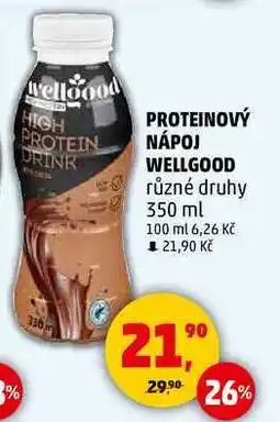 Penny Market PROTEINOVÝ NÁPOJ WELLGOOD různé druhy, 350 ml nabídka