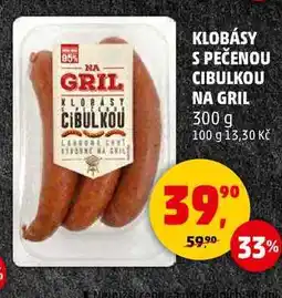Penny Market KLOBÁSY S PEČENOU CIBULKOU NA GRIL, 300 g nabídka