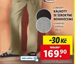 Lidl ESMARA KALHOTY SE ŠIROKÝMI NOHAVICEMI nabídka
