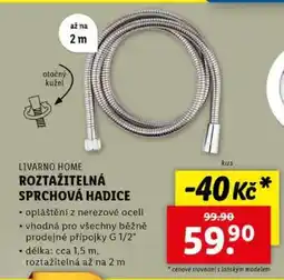 Lidl LIVARNO HOME ROZTAŽITELNÁ SPRCHOVÁ HADICE nabídka