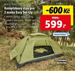 Lidl ROCKTRAIL Kempinkový stan pro 2 osoby Easy Set-Up nabídka