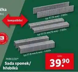 Lidl PARKSIDE Sada sponek/hřebíků nabídka