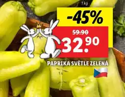 Lidl PAPRIKA SVĚTLE ZELENÁ nabídka