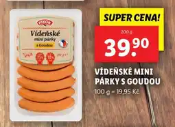 Lidl Vídeňské mini párky s Goudou nabídka