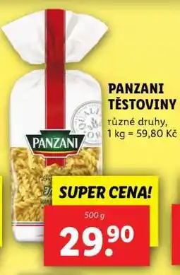 Lidl Panzani Těstoviny nabídka