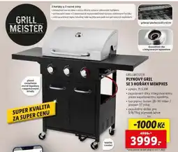 Lidl GRILLMEISTER PLYNOVÝ GRIL SE 3 HOŘÁKY MEMPHIS nabídka