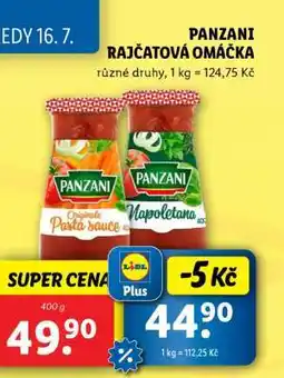 Lidl PANZANI RAJČATOVÁ OMÁČKA nabídka