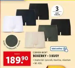Lidl ESMARA MEN BOXERKY – 3 KUSY nabídka